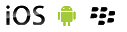 iOS, Android and BlackBerry icons